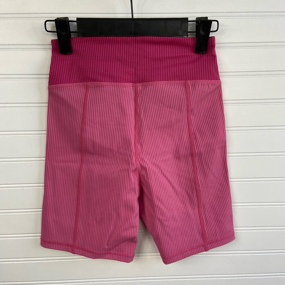 Revolve For Love & Lemons S Pink Dani Ribbed Color Block Biker Shorts - Picture 4 of 6